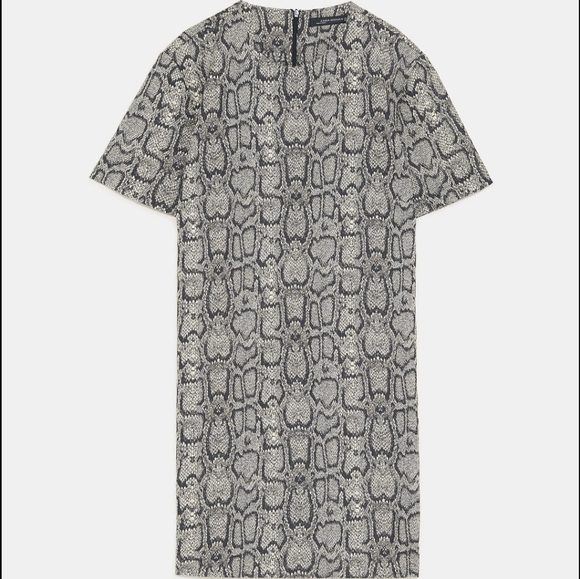 Zara SNAKESKIN Print Dress - Picture 5 of 6